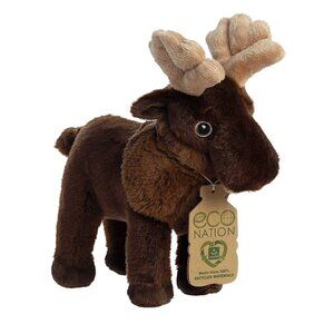 Aurora - Medium Brown Eco Nation - 9" Moose - Responsibly Made Stuffed Animal